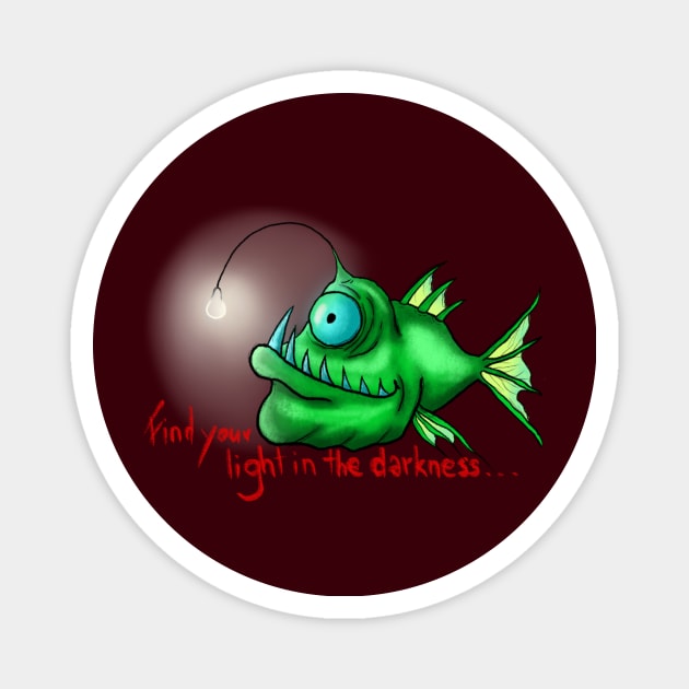 Crazy fish Magnet by KrakArt